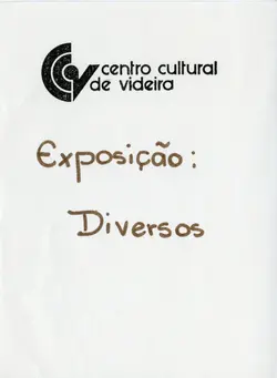 Este documento apresenta o logotipo do Centro Cultural de Videira seguido pelo título de uma exposição intitulada 'Diversos'. O material parece ser um convite ou cartaz informativo de um evento cultural realizado na cidade de Videira, Santa Catarina.
